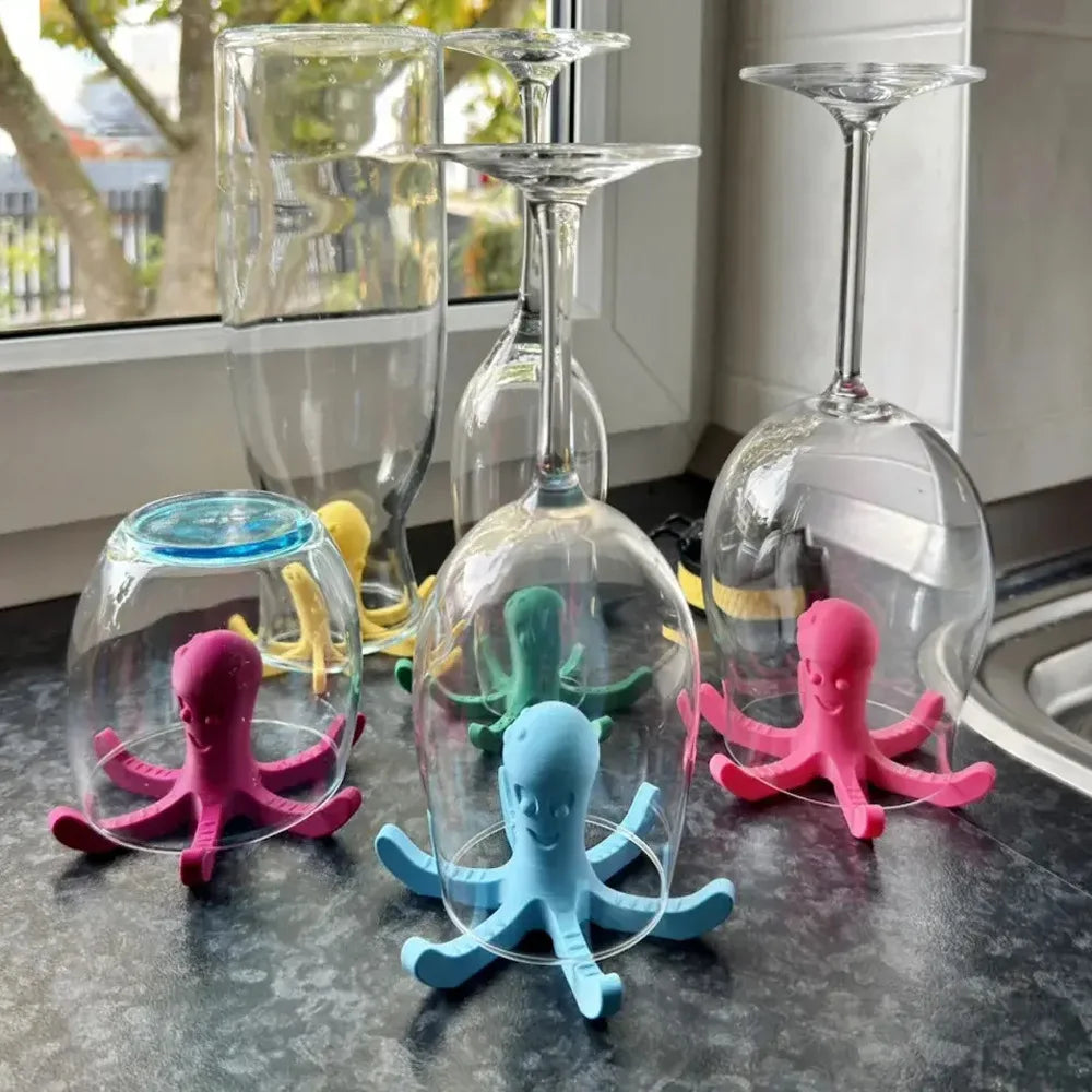 3pcs Octopus Cup Drying Rack Water Drain Mug