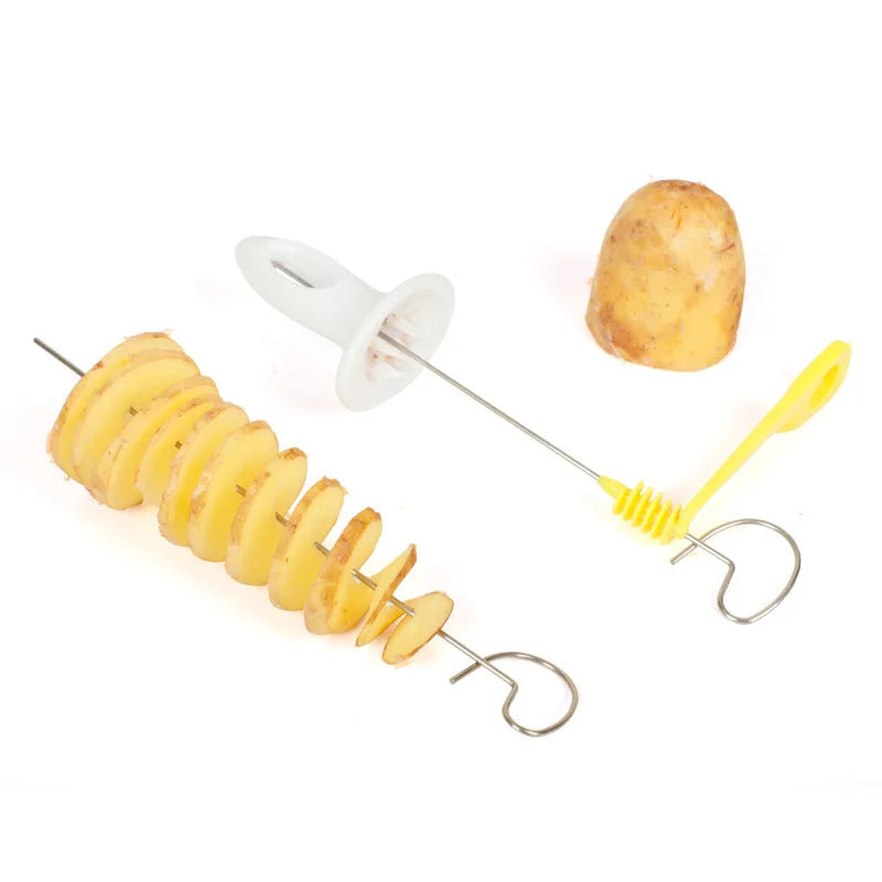 1set Stainless Steel Plastic Rotate Potato Slicer Twisted
