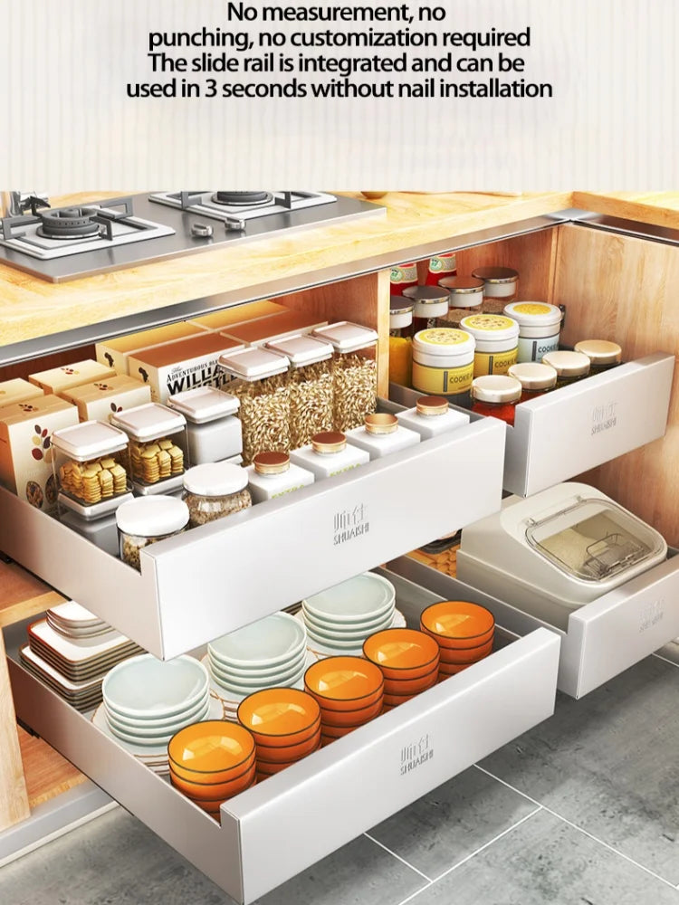 Under-Sink Cabinet Drawer Slide Pull-Out Draining Shelf