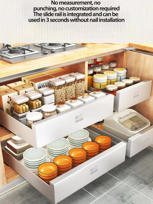 Under-Sink Cabinet Drawer Slide Pull-Out Draining Shelf