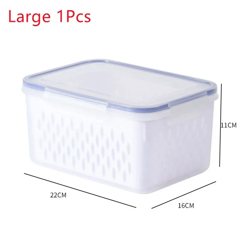 Refrigerator Preservation Storage Box Drain Basket Storage