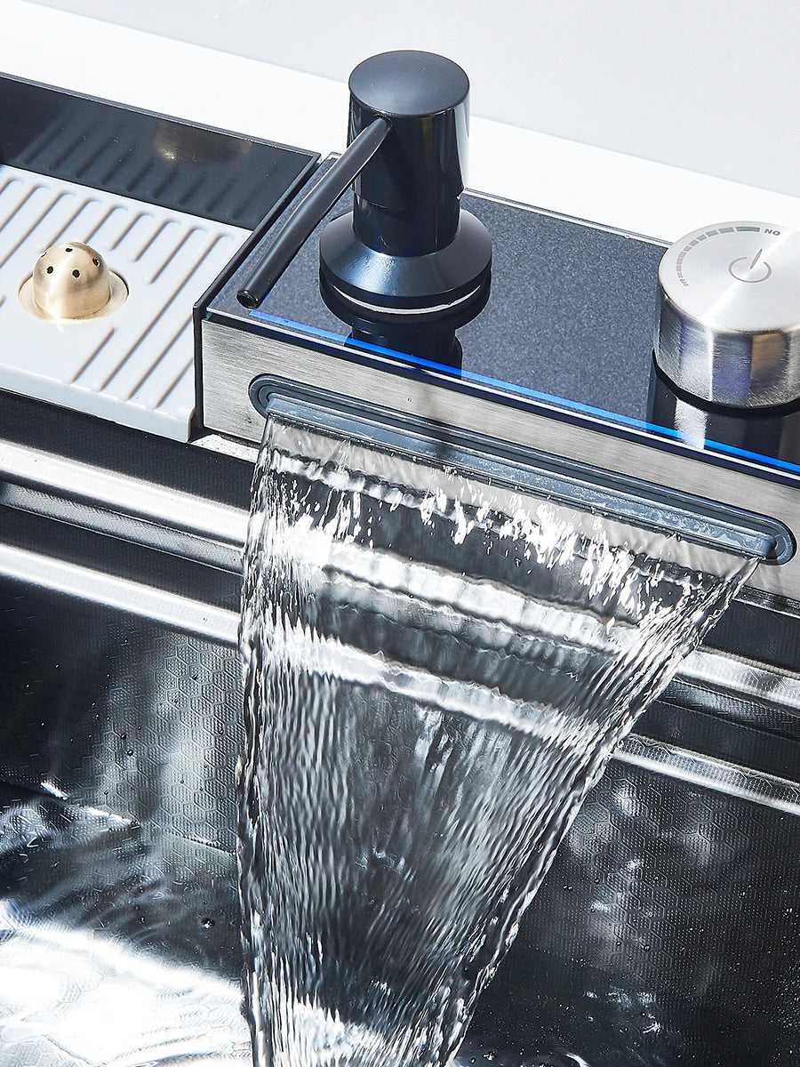 304 Stainless Steel Waterfall Sink Large Slot Integrated