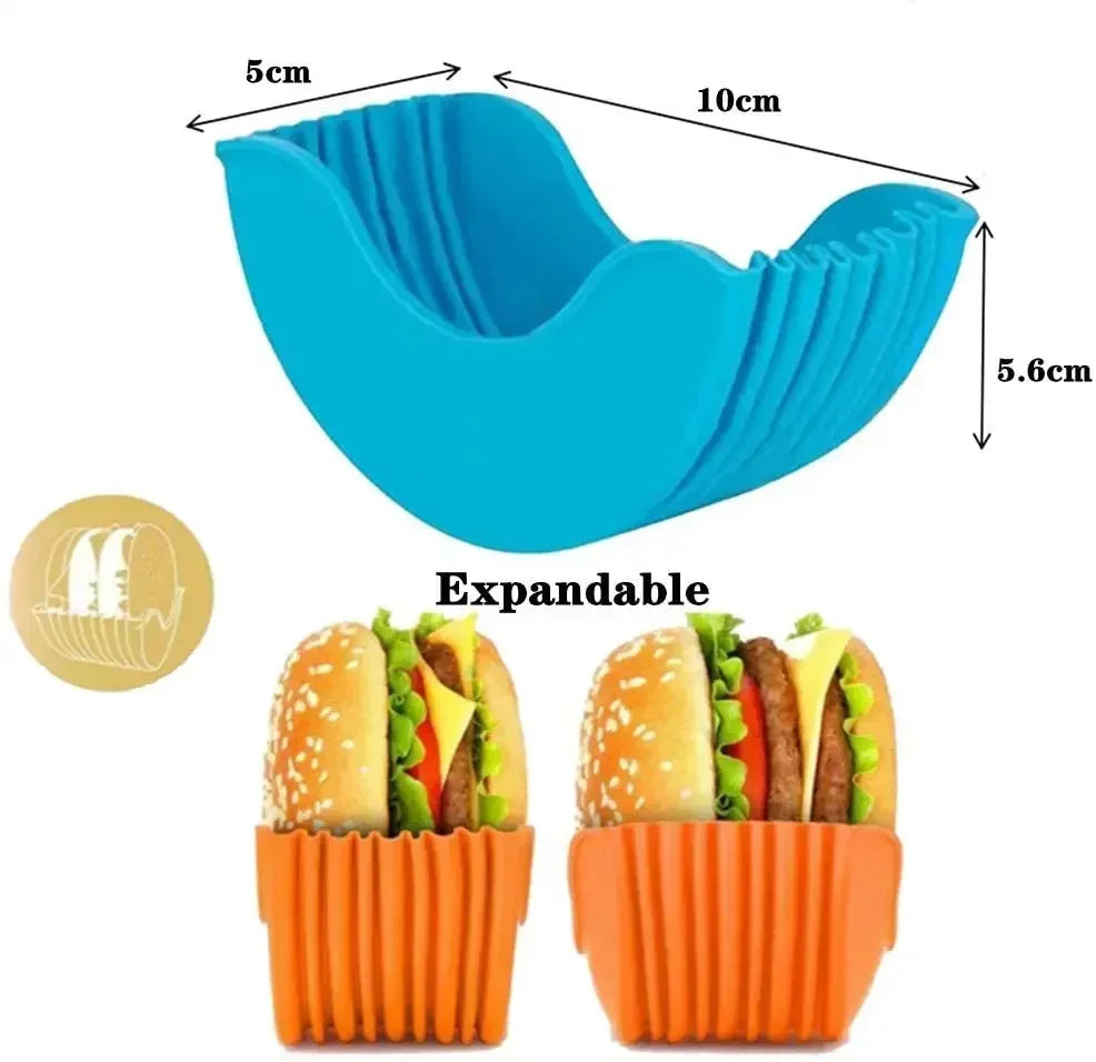 Reusable Burger Rack Useful Silicone Frame Burger Holder