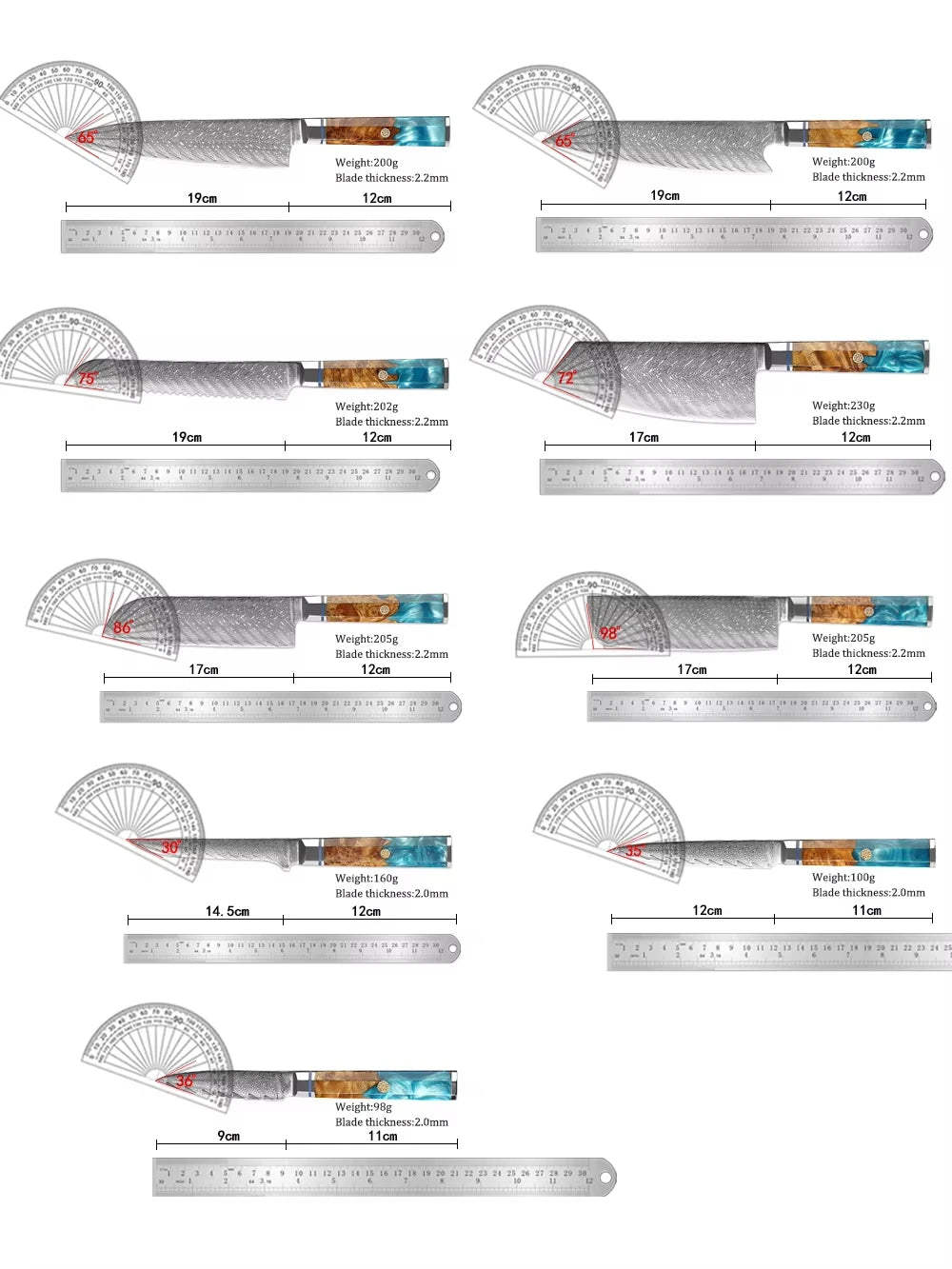 Japanese 67-Layer Damascus Steel Knife Utility Knife Meat
