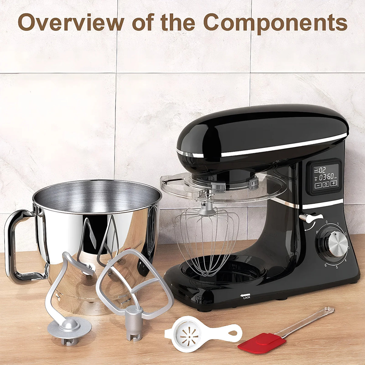 1500w 6-Speed 2l Food Stand Mixer Electric Blender