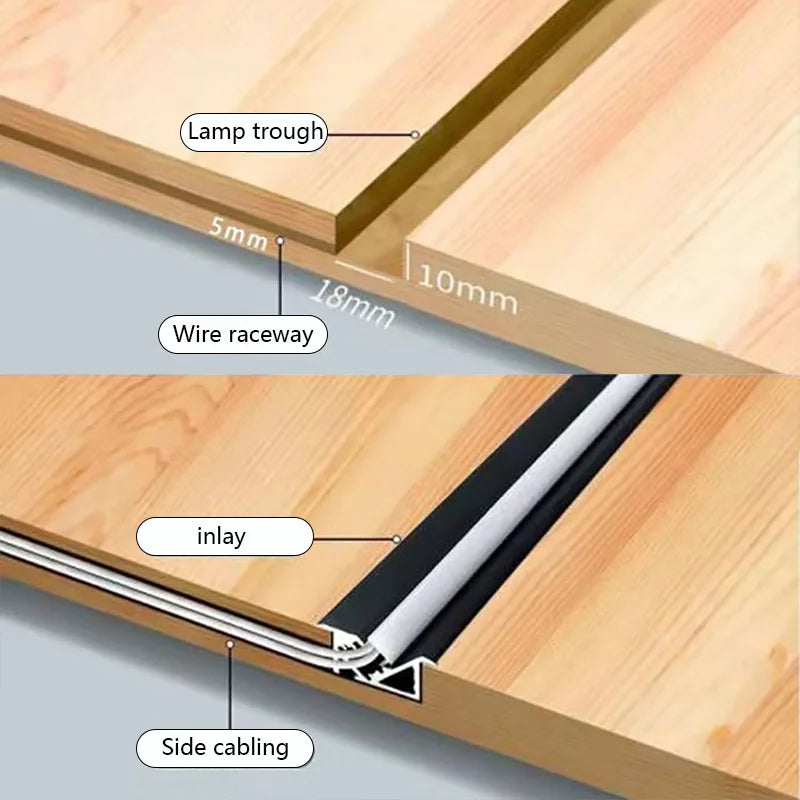 Aluminum Profile Bar Light Led Recessed Hidden 45degree