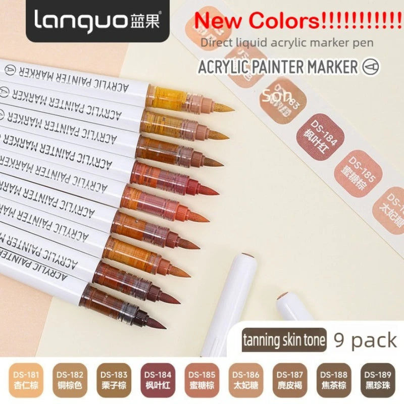 Languo 288/9 Colors Direct Liquid Acrylic Marker Soft