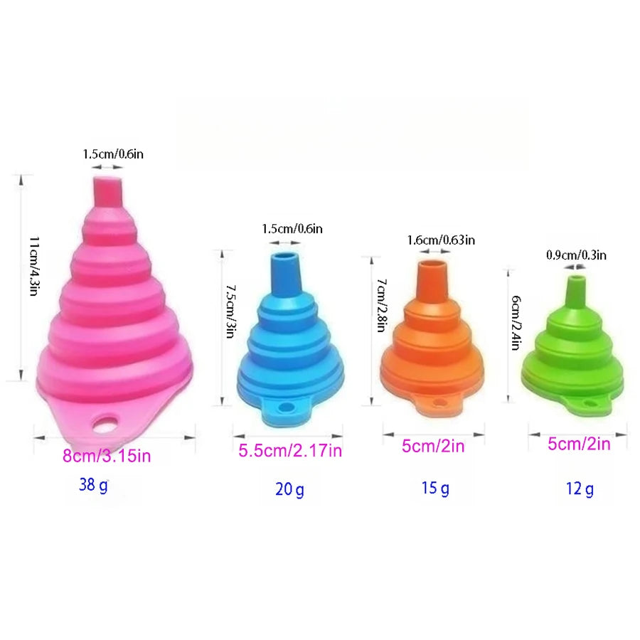 Funnel Pack Foldable Silicone Collapsible Funnels Filling Bottle