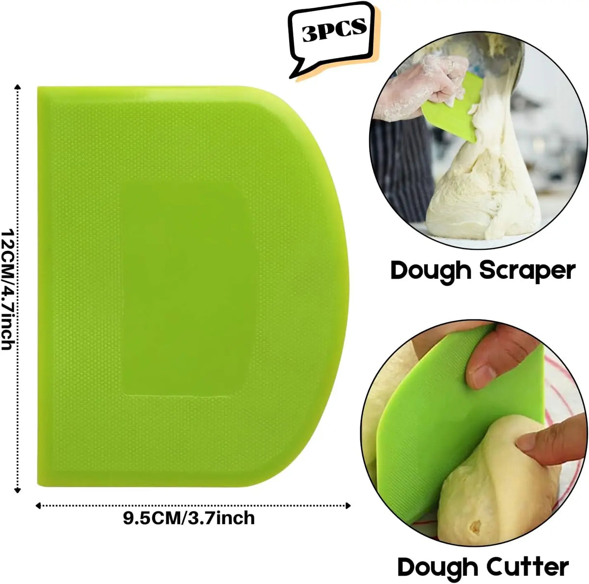 Dough Scraper Bench Scraper - 3p 7x3 Plastic