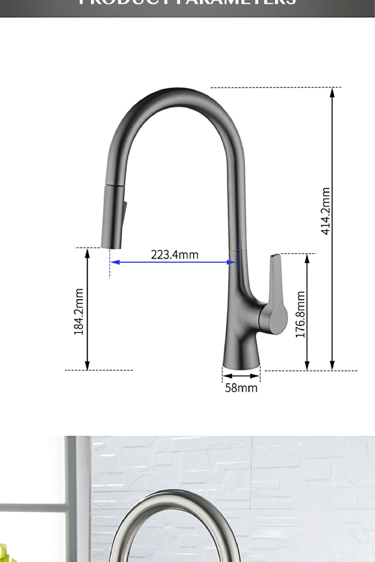 Aitana Modern Brushed Gold Faucet Handle Hole Ceramic