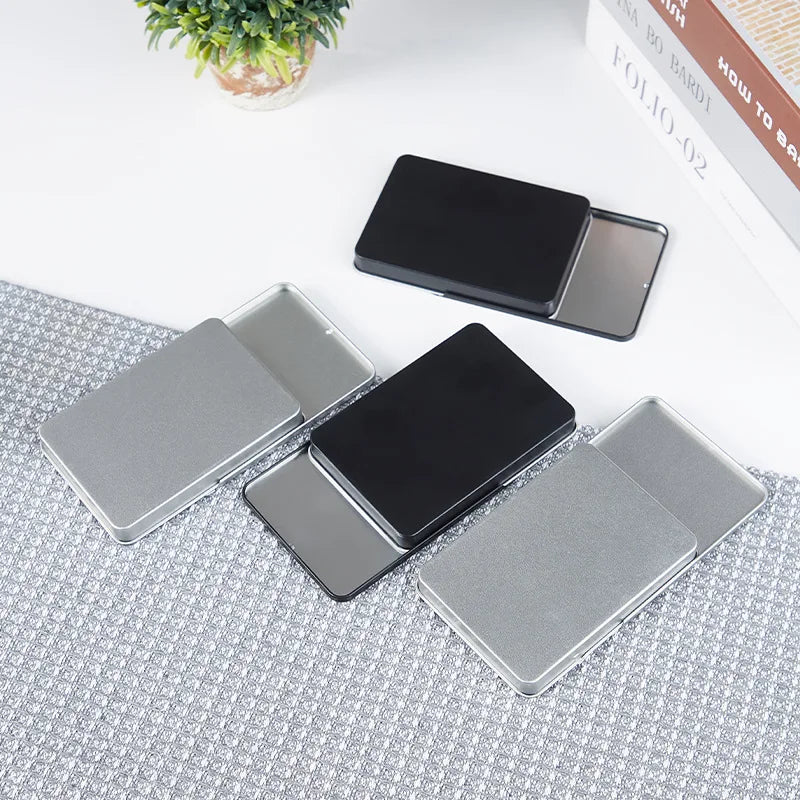 11cm Metal Rectangular Empty Tin Box Bins Jar