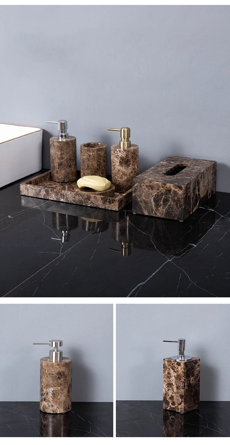 Emperador Dark Natural Marble Bathroom Brown Luxury Toothbrush
