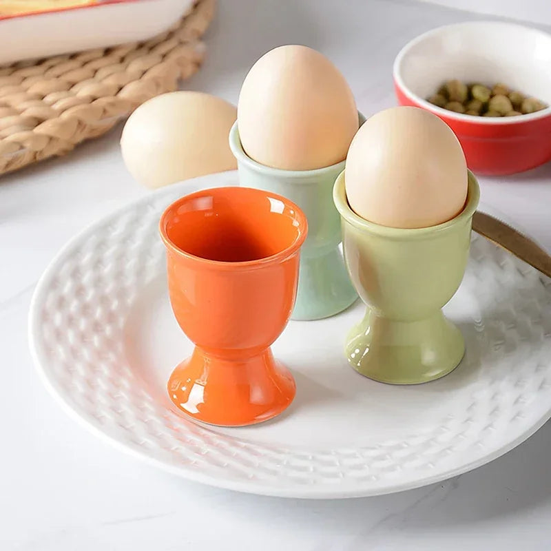 Ceramic Egg Cup Holders Macaron Color Creative Serving