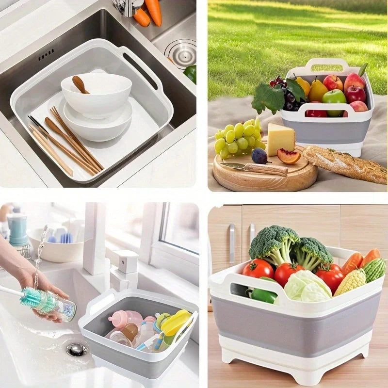 Collapsible Dish Basin Drain Plug Space Saving Outdoor