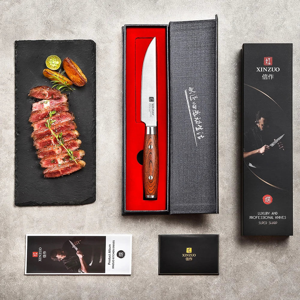 Xinzuo 1pc/4pcs Professional Knife Steak Knife Razor Sharp