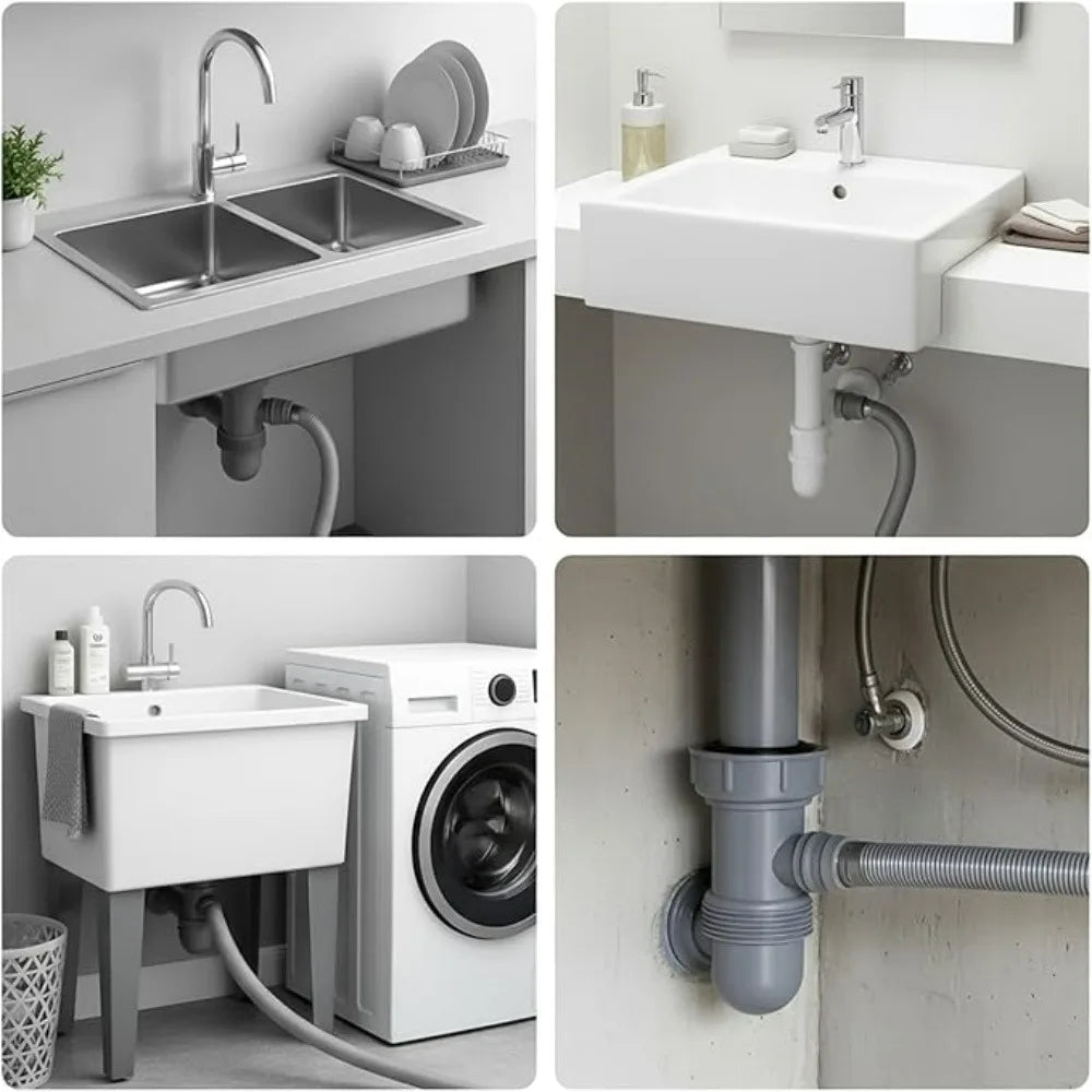 Sink Drain Pipe Adapter Rubber Gasket Deodorizing Three-Way