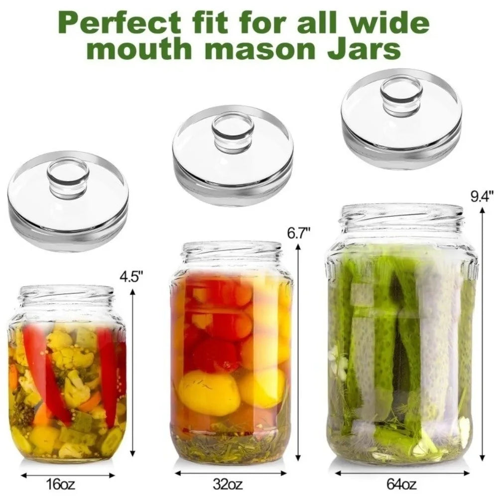 Fermented Glass Weights Clear Handle Wide Mouth Mason