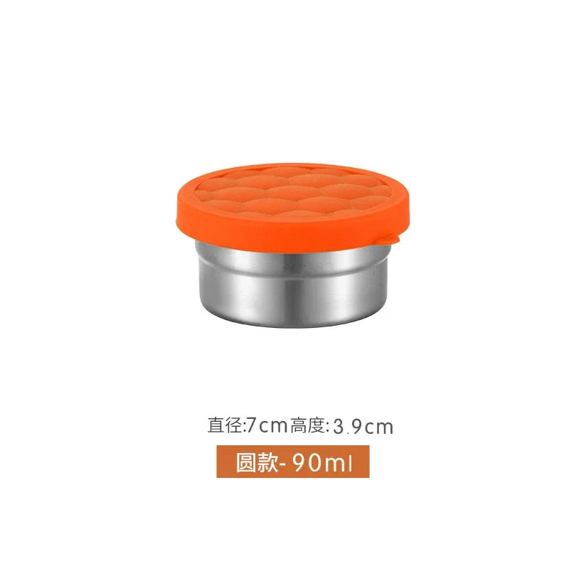 Stainless Steel Food Storage Box Silicone Lid Lunch