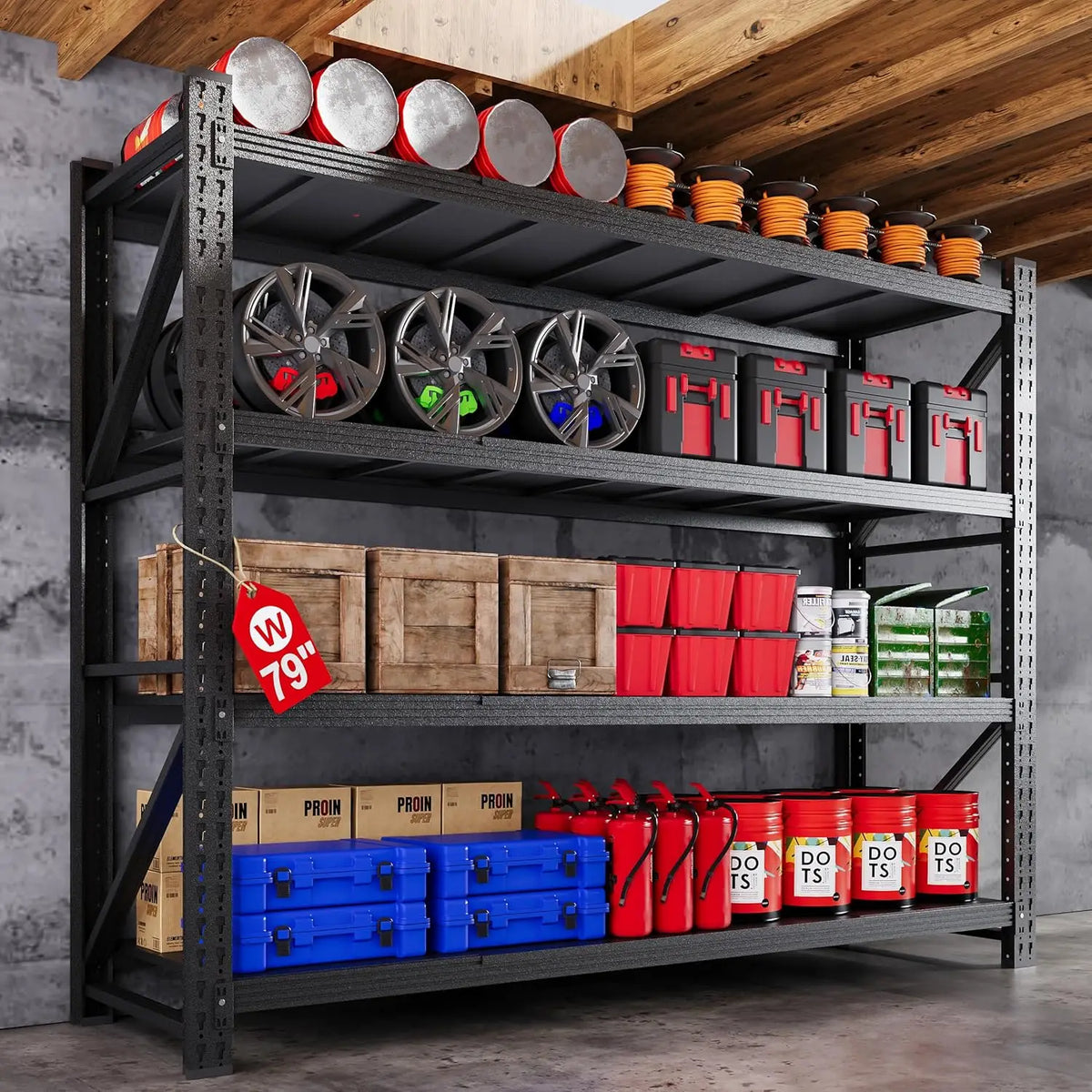 79 Garage Shelving Heavy Duty 7000lbs Metal Storage