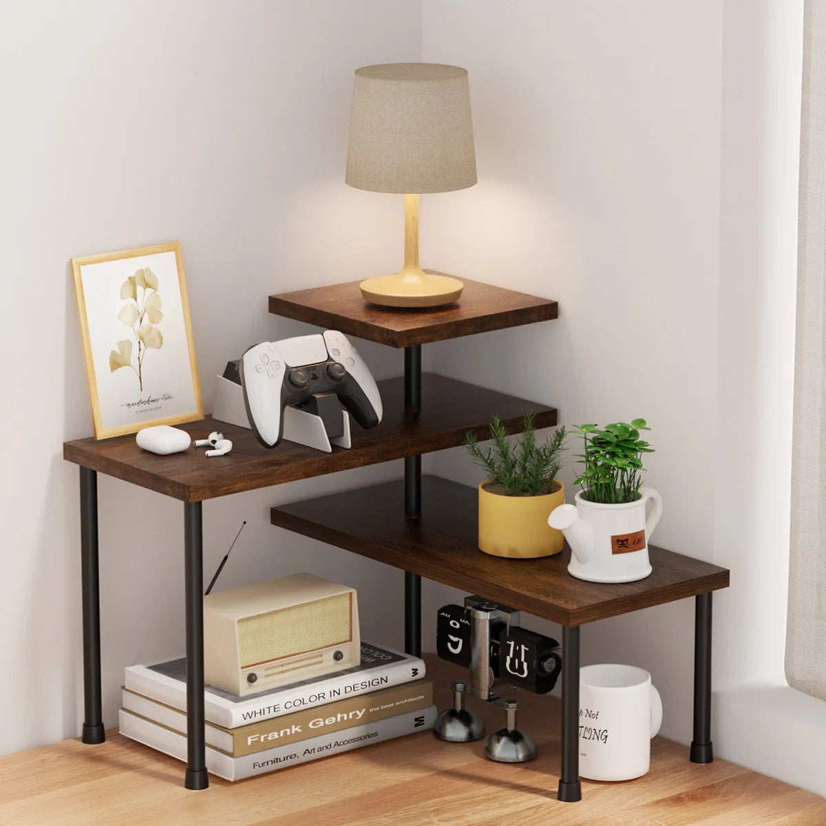 Countertop Organizer Organization Tier Moveable Corner Shelf