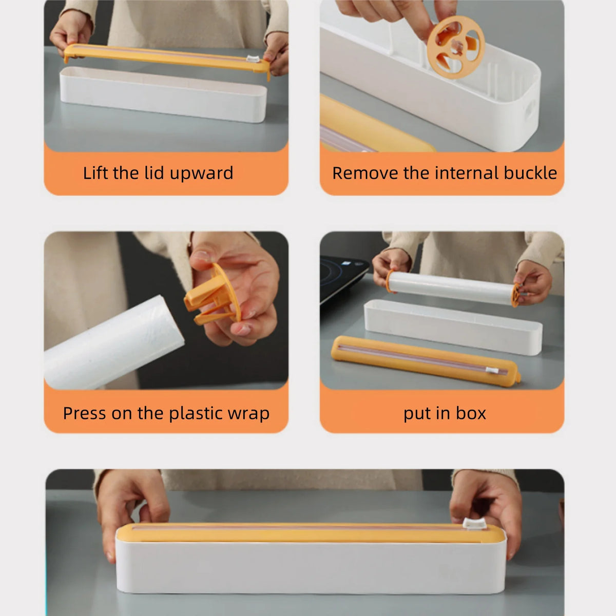 2-In-1 Plastic Wrap & Foil Dispenser Slide Cutter