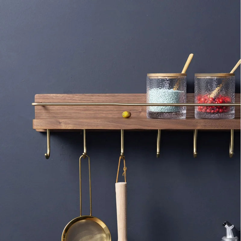 Wooden Towel Rack Roll Holder Wall Mounted Shelf