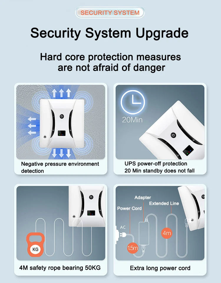 Clearance Robot Window Cleaner Fall Protection Remote Control