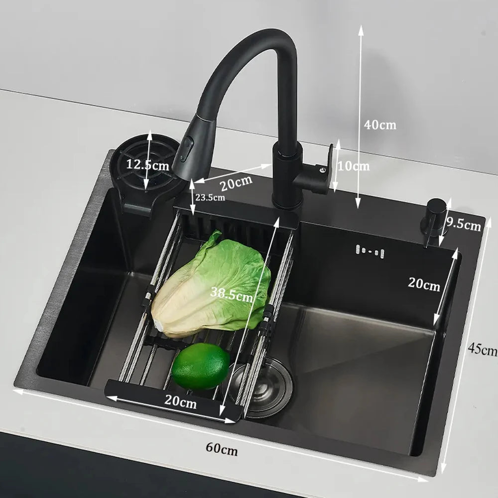 Stainless Steel Sink Large Integrated Faucet Sink Dish