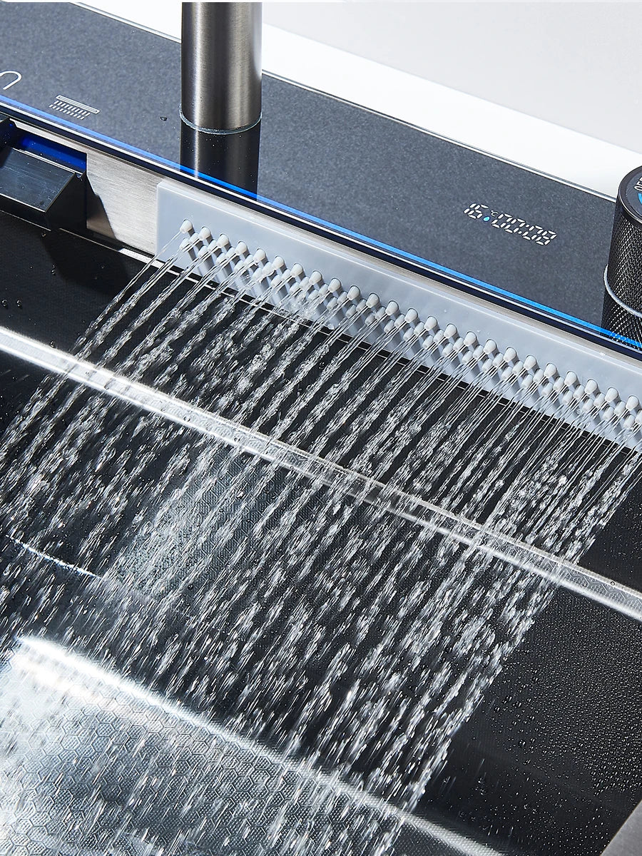 304 Stainless Steel Waterfall Sink Large Slot Integrated