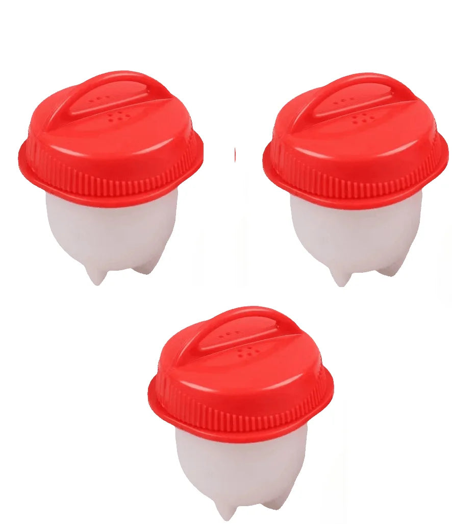 1/3/6pc Egg Poachers Cooker Silicone Non-Stick Egg Boiler