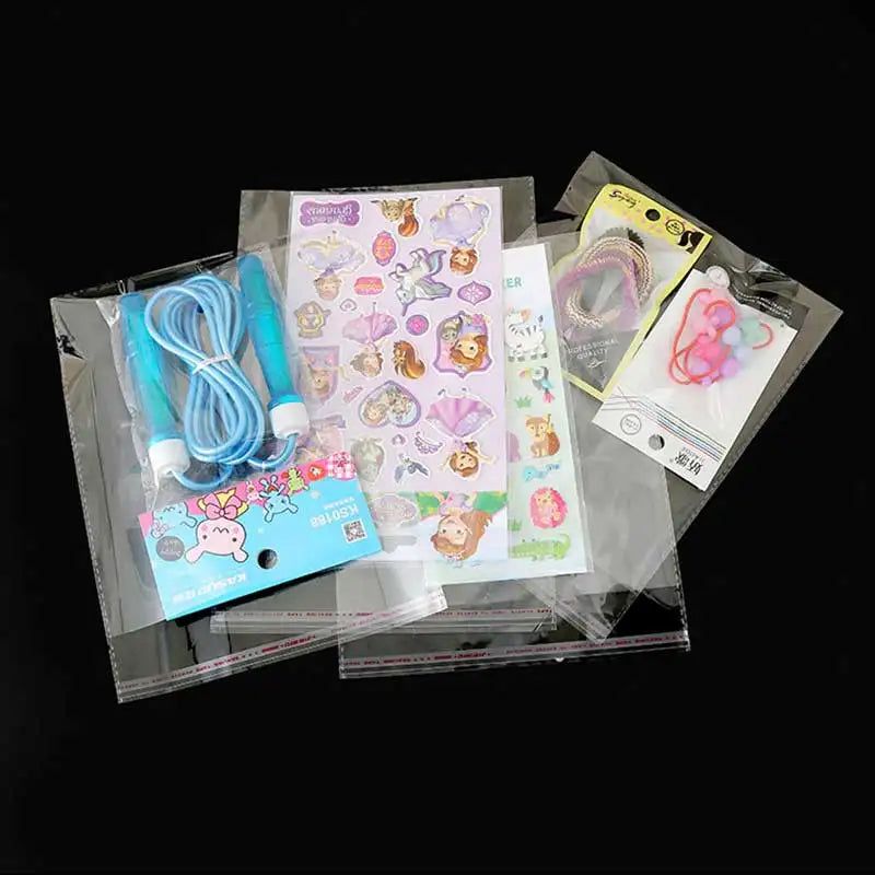 100-500pcs Clear Opp Self Adhesive Bags Transparent Plastic