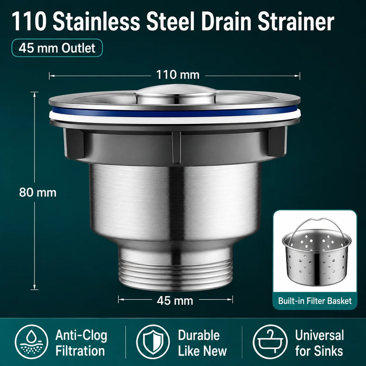 Universal Flexible Sink Drain Pipe Anti-Odor Sewer Hose