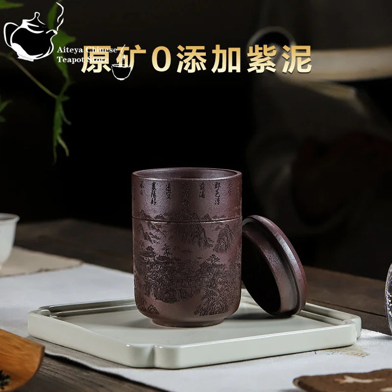 Yixing Handmade Purple Clay Cup Raw Mineral Purple