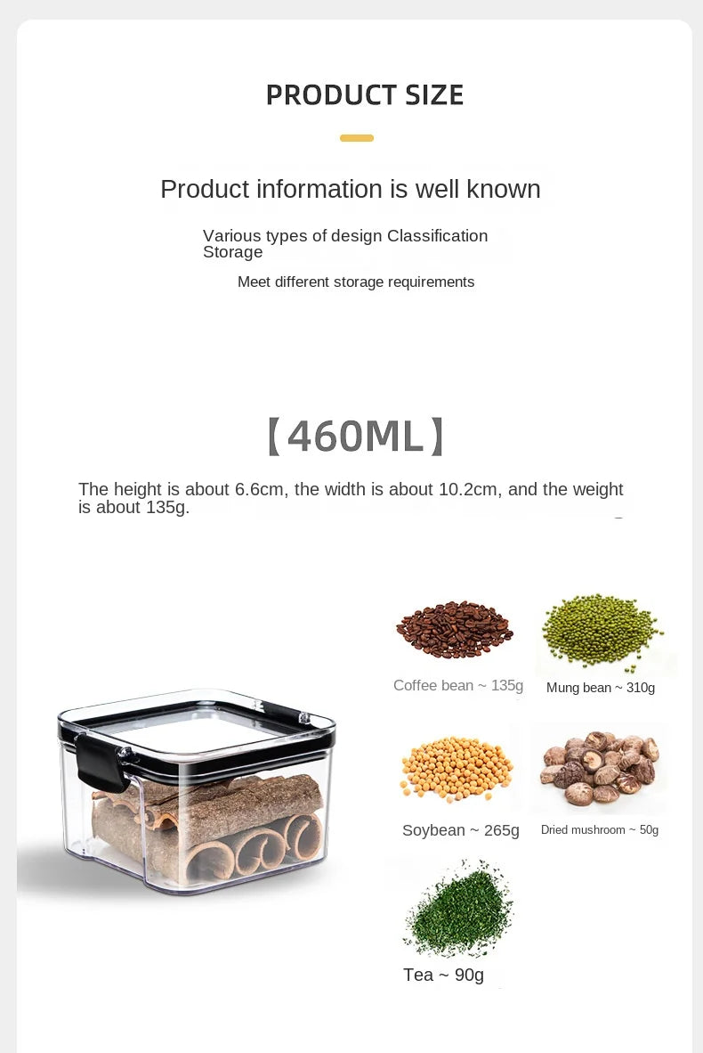 1-4pcs Sealed Jars Organizer Grain Storage Boxes Large