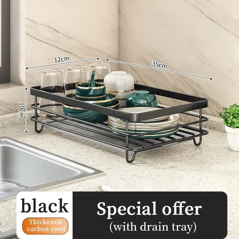 2-Tier Stainless Steel Dish Drying Rack Drainboard Rustproof