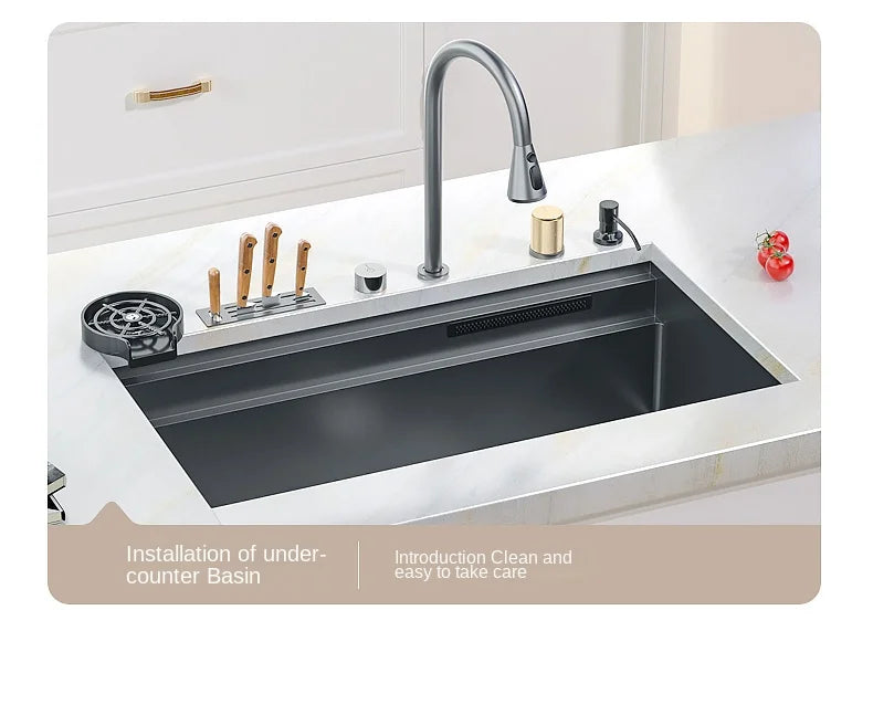Waterfall Sink Nanometer 304 Stainless Steel Large Slot