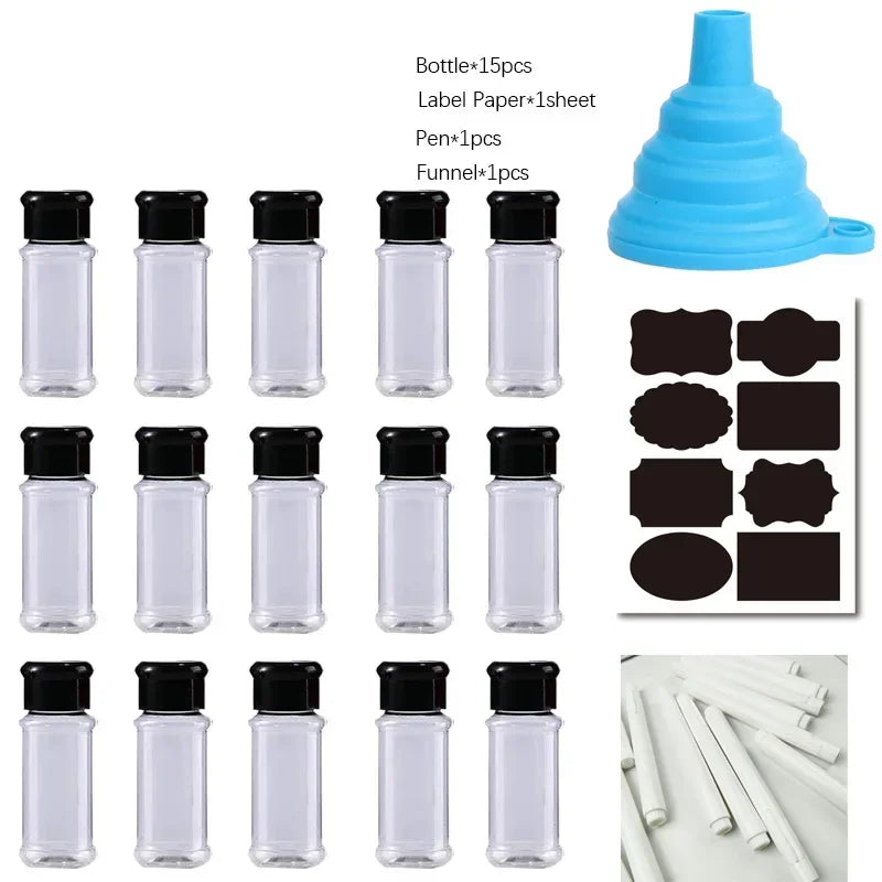 5-20pcs 100ml Plastic Jars Spices Salt Pepper Shakers