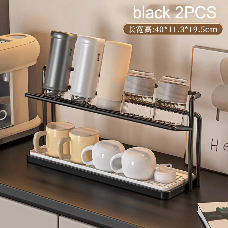 Stainless Steel 2-Tier Bottle Drying Rack Drain Tray