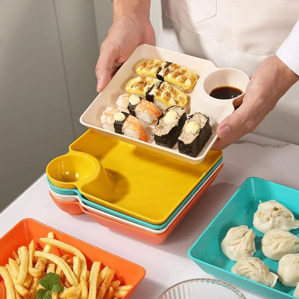 Chip Dip Serving Platter Plastic Dumpling Plates Sauce