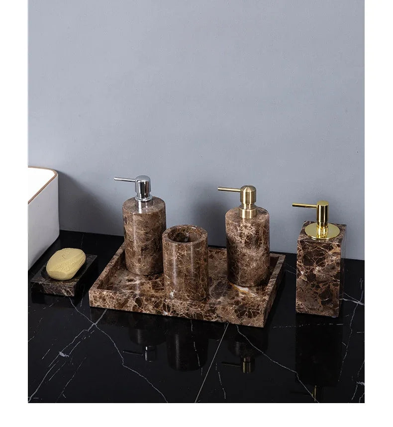 Emperador Dark Natural Marble Bathroom Brown Luxury Toothbrush