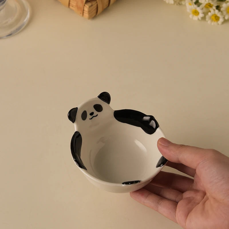 Panda Ceramic Dipping Dish Cute Shaped Mini Bowl