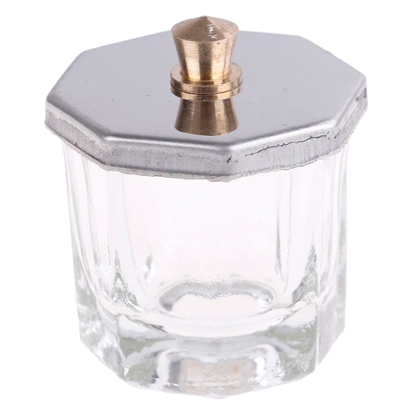 1xcosmetic Octagon Shaped Glass Dappen Dish Stainless Steel