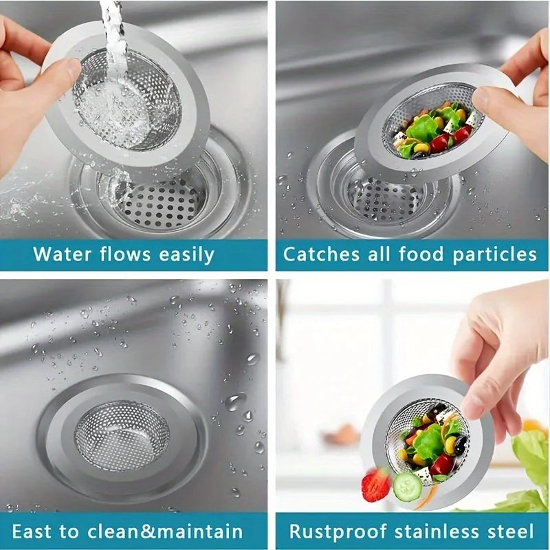 2pcs Sink Strainer Stainless Steel Sink Drain Strainer