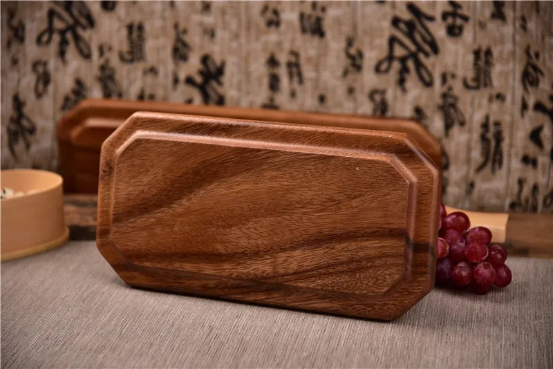 Natural Acacia Wood Serving Trays Octagonal & Rectangular