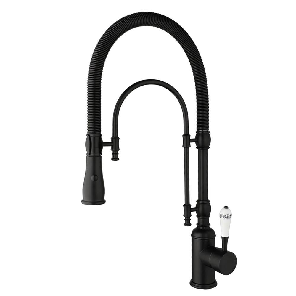 Ouio Solid Brass Dual-Function Faucet Pull-Down Sprayer &