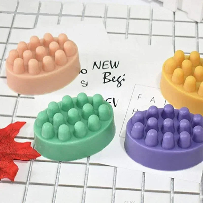 -Cavities Silicone Massage Soap Mold Oval Candy Making