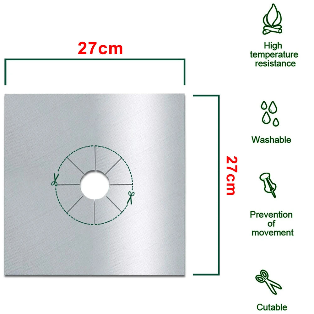 Gas Stove Burner Covers Square Heat-Resistant Oil-Proof Reusable