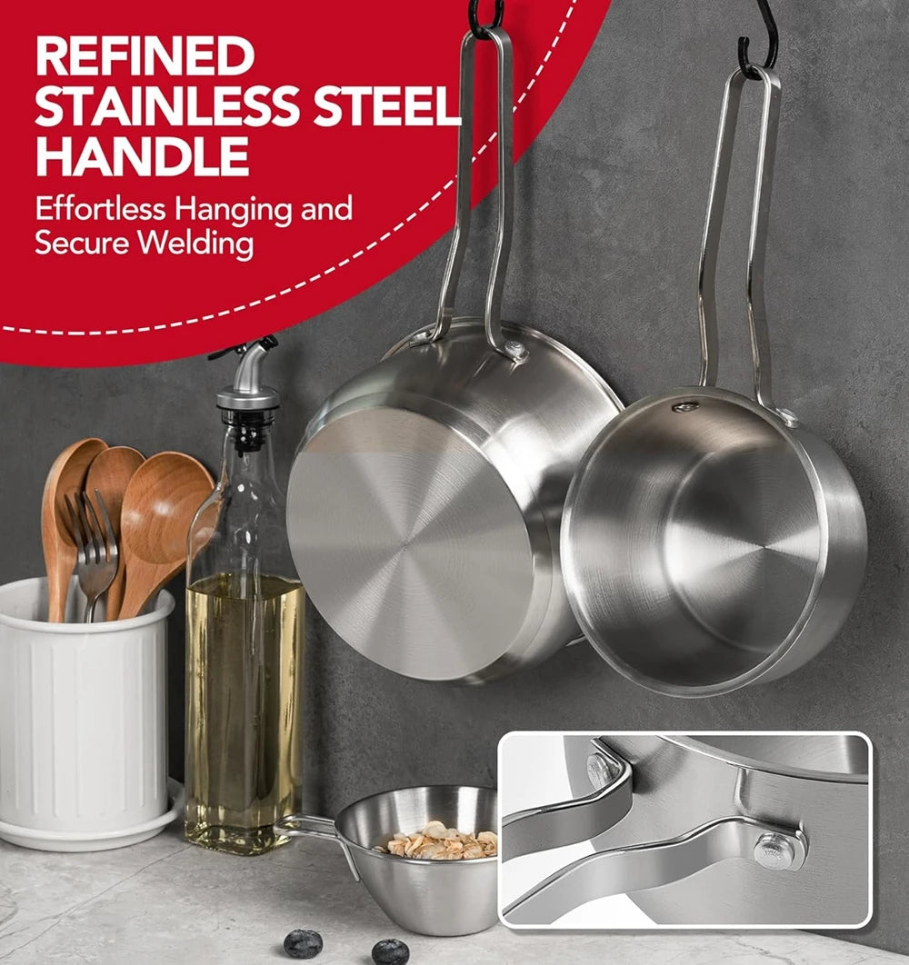 304 Stainless Steel Saucepan 1qt Induction Sauce Pan