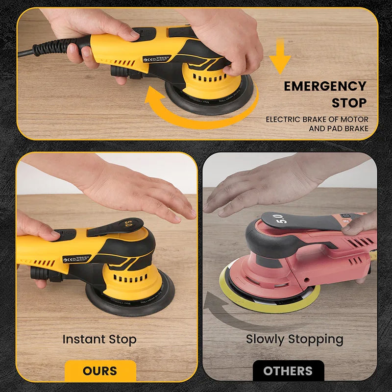 Mini Electric Sander Random Orbital Drywall Sanders Speed