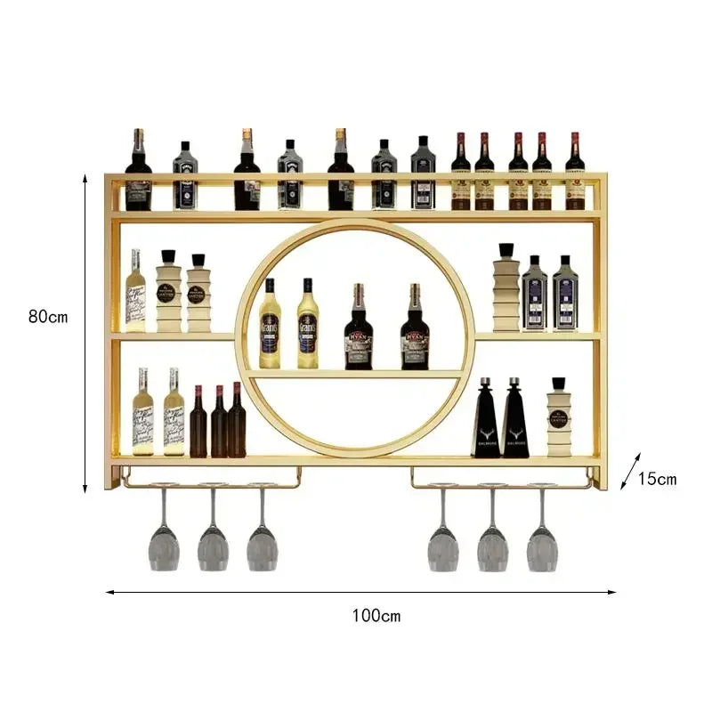 Modern Wall Mount Wine Rack Holder Glass Storage